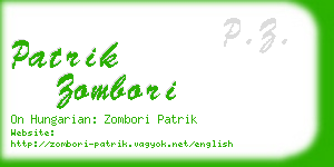 patrik zombori business card